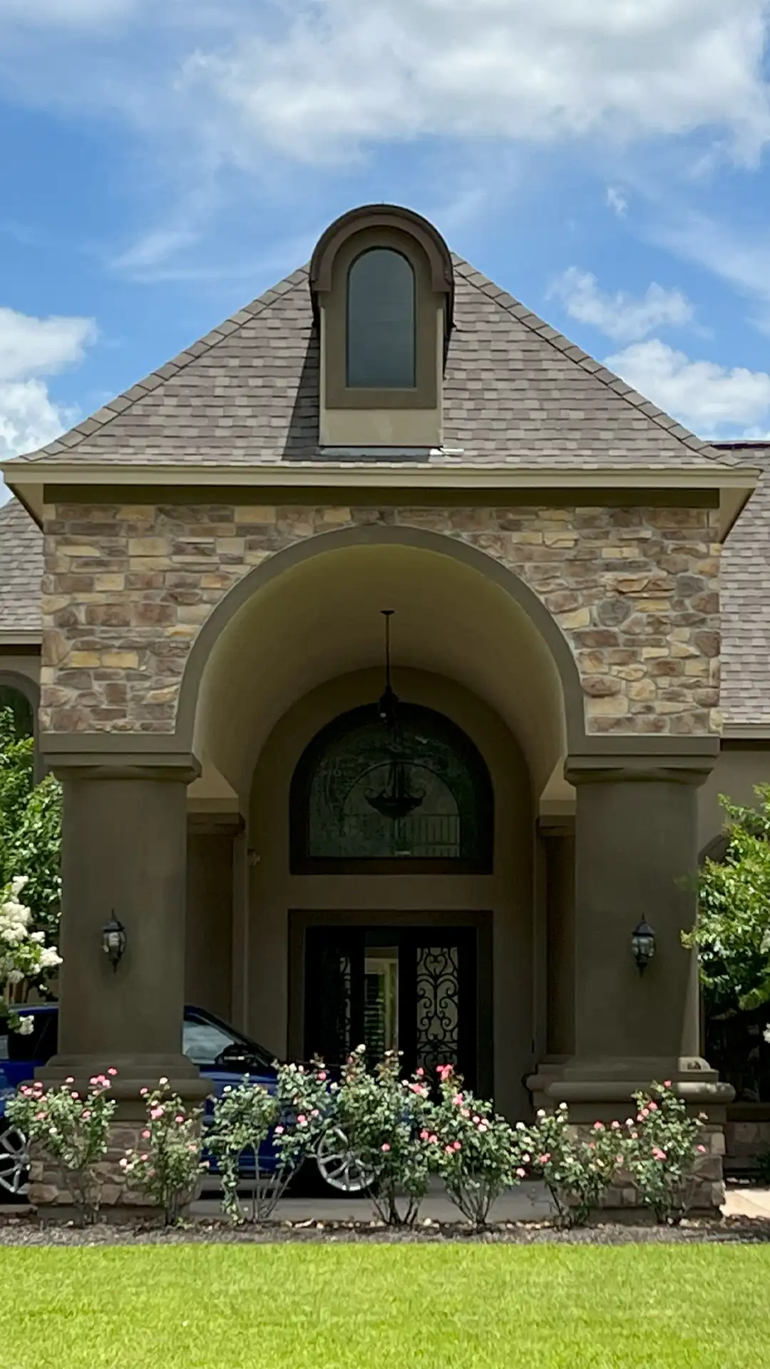 exterior home improvement stucco repair project